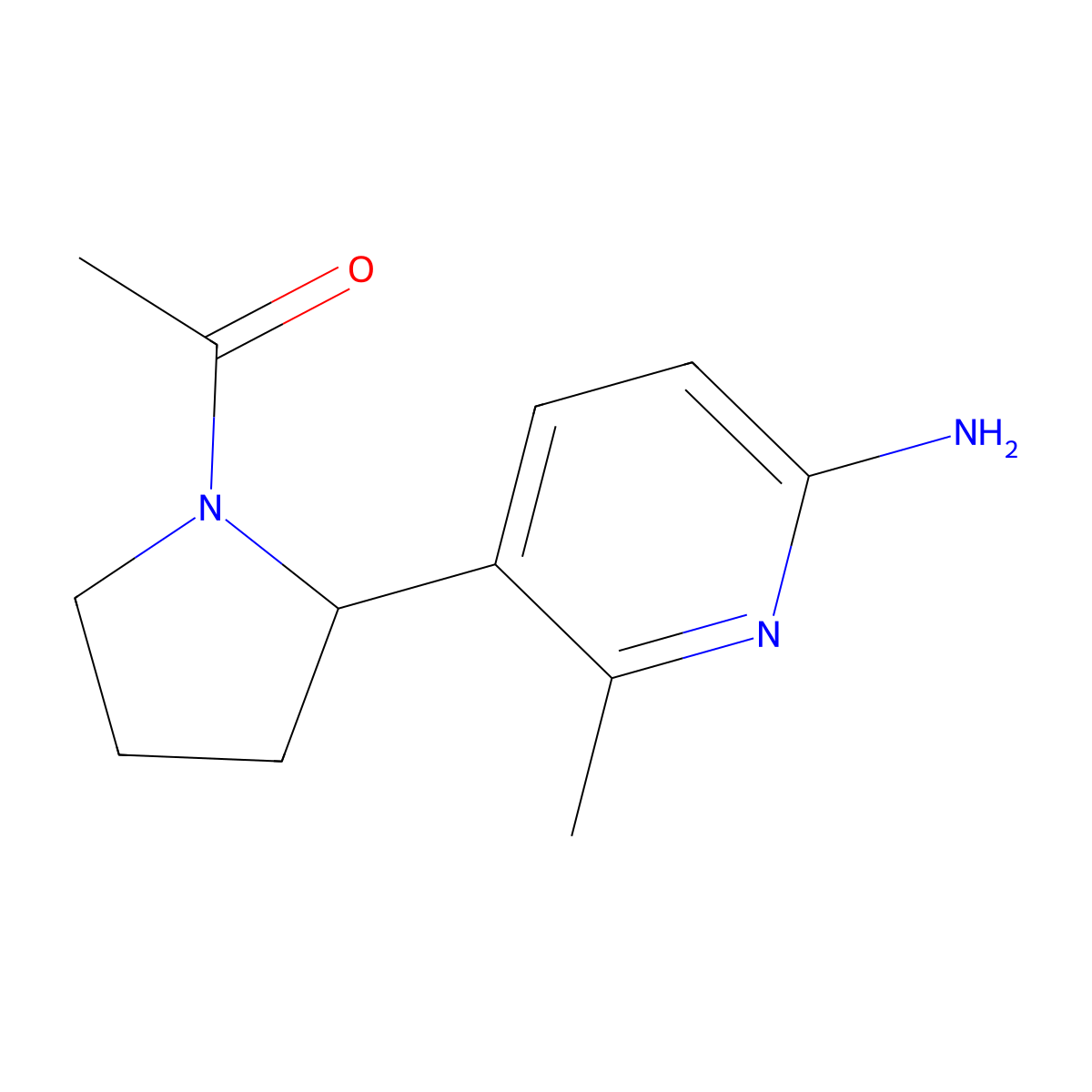 1-(2-(6-Amino-2-methylpyridin-3-yl)pyrrolidin-1-yl)ethanone molecular structure, CAS 1352538-95-4
