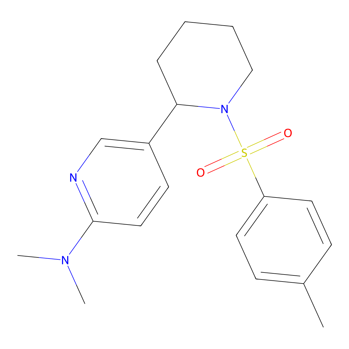 N,N-Dimethyl-5-(1-tosylpiperidin-2-yl)pyridin-2-amine molecular structure, CAS 1352539-06-0