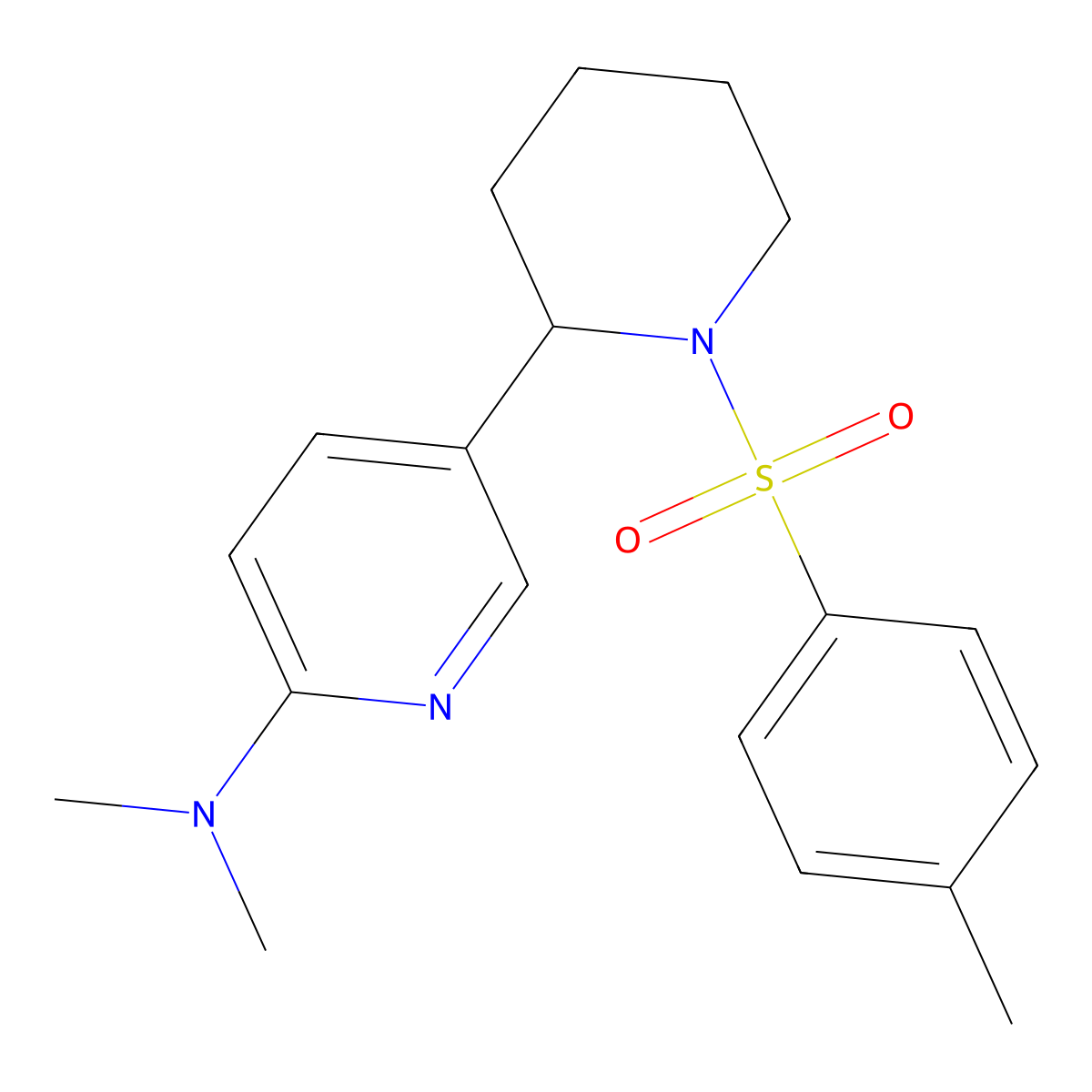 N,N-Dimethyl-5-(1-tosylpiperidin-2-yl)pyridin-2-amine molecular structure, CAS 1352539-06-0