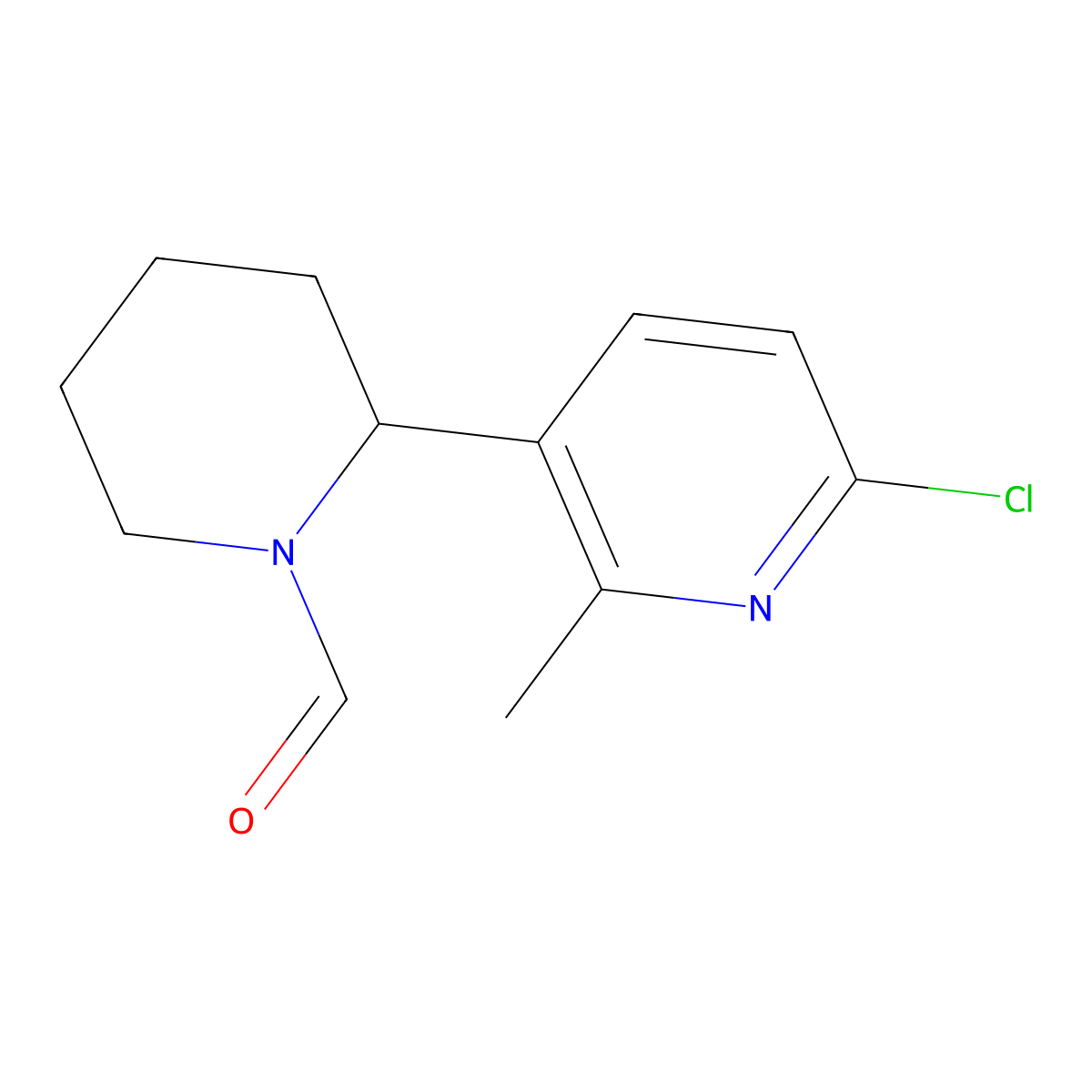 2-(6-Chloro-2-methylpyridin-3-yl)piperidine-1-carbaldehyde molecular structure, CAS 1352539-44-6