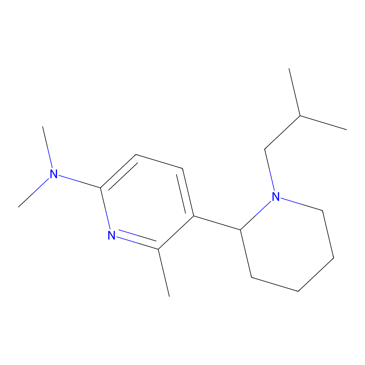 5-(1-Isobutylpiperidin-2-yl)-N,N,6-trimethylpyridin-2-amine molecular structure, CAS 1352539-54-8