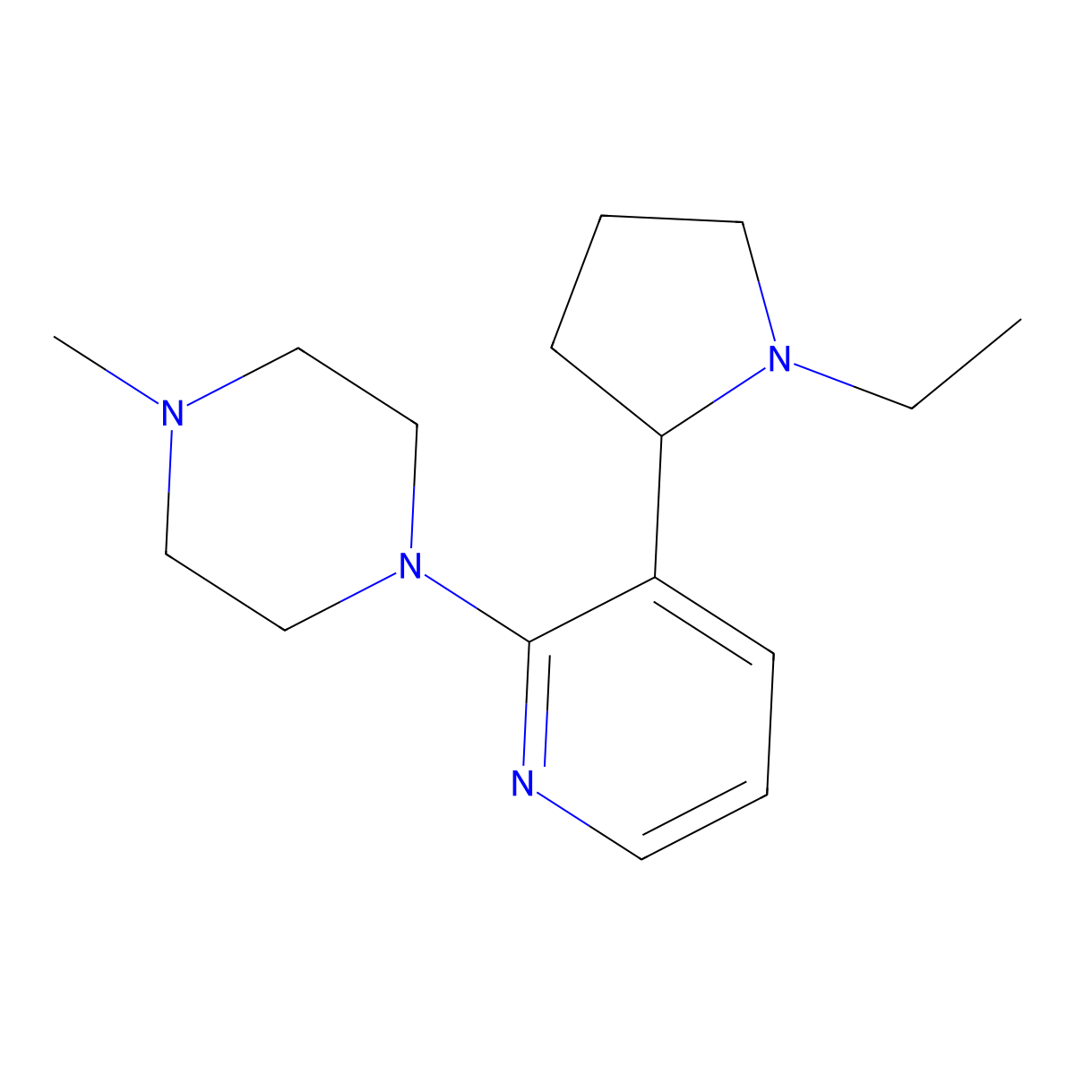 1-(3-(1-Ethylpyrrolidin-2-yl)pyridin-2-yl)-4-methylpiperazine molecular structure, CAS 1352539-55-9