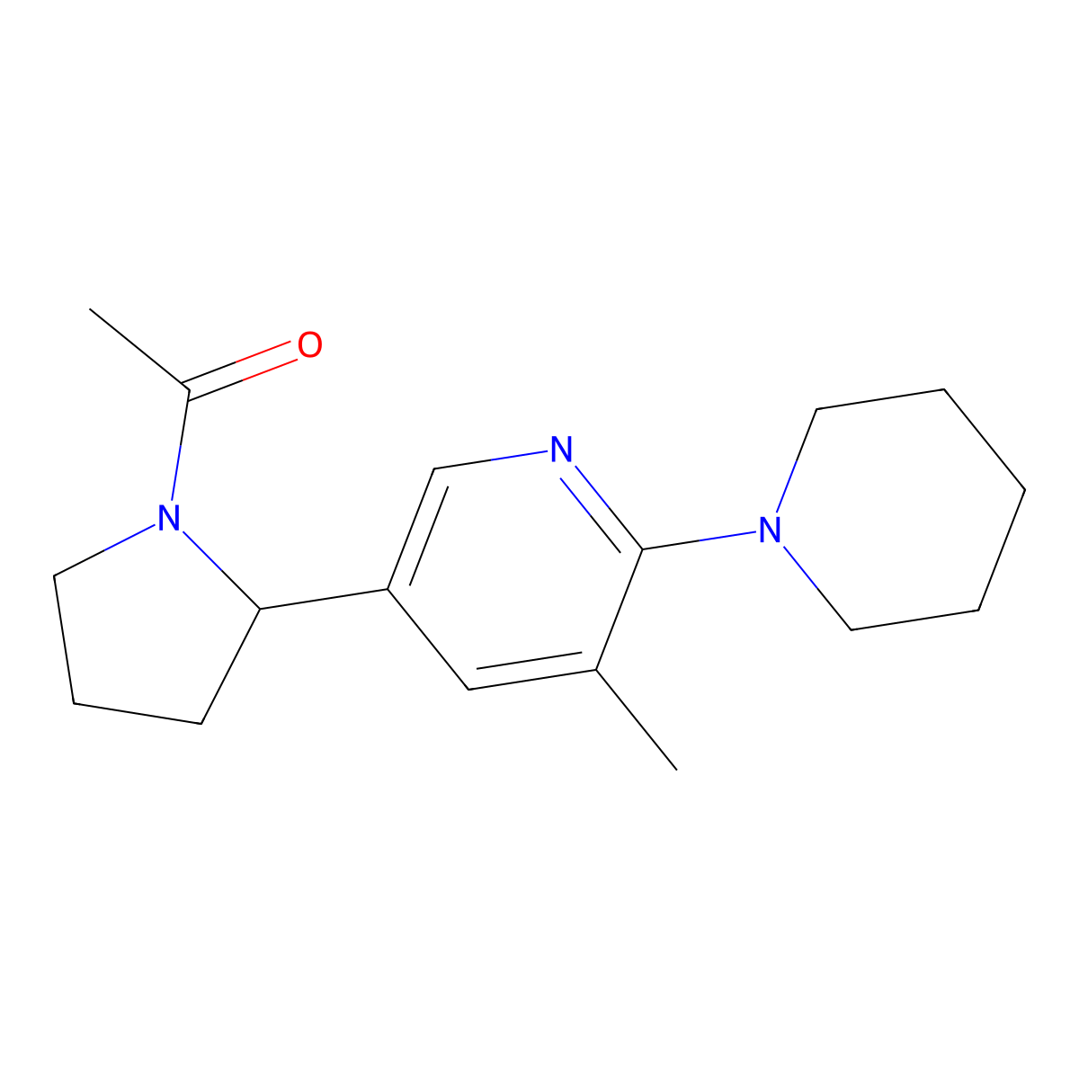 1-(2-(5-Methyl-6-(piperidin-1-yl)pyridin-3-yl)pyrrolidin-1-yl)ethanone molecular structure, CAS 1352539-58-2