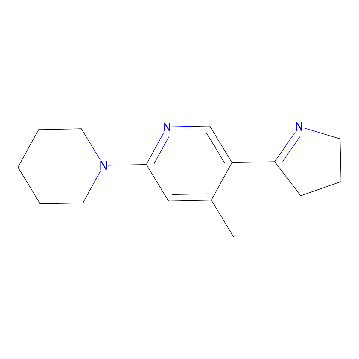 5-(3,4-Dihydro-2H-pyrrol-5-yl)-4-methyl-2-(piperidin-1-yl)pyridine molecular structure, CAS 1352539-67-3