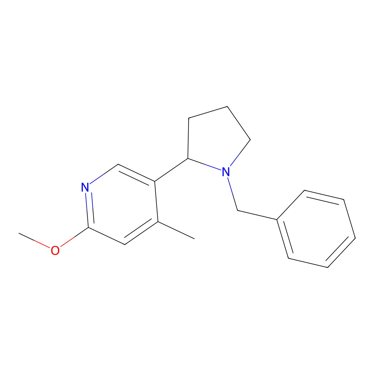 5-(1-Benzylpyrrolidin-2-yl)-2-methoxy-4-methylpyridine molecular structure, CAS 1352540-22-7