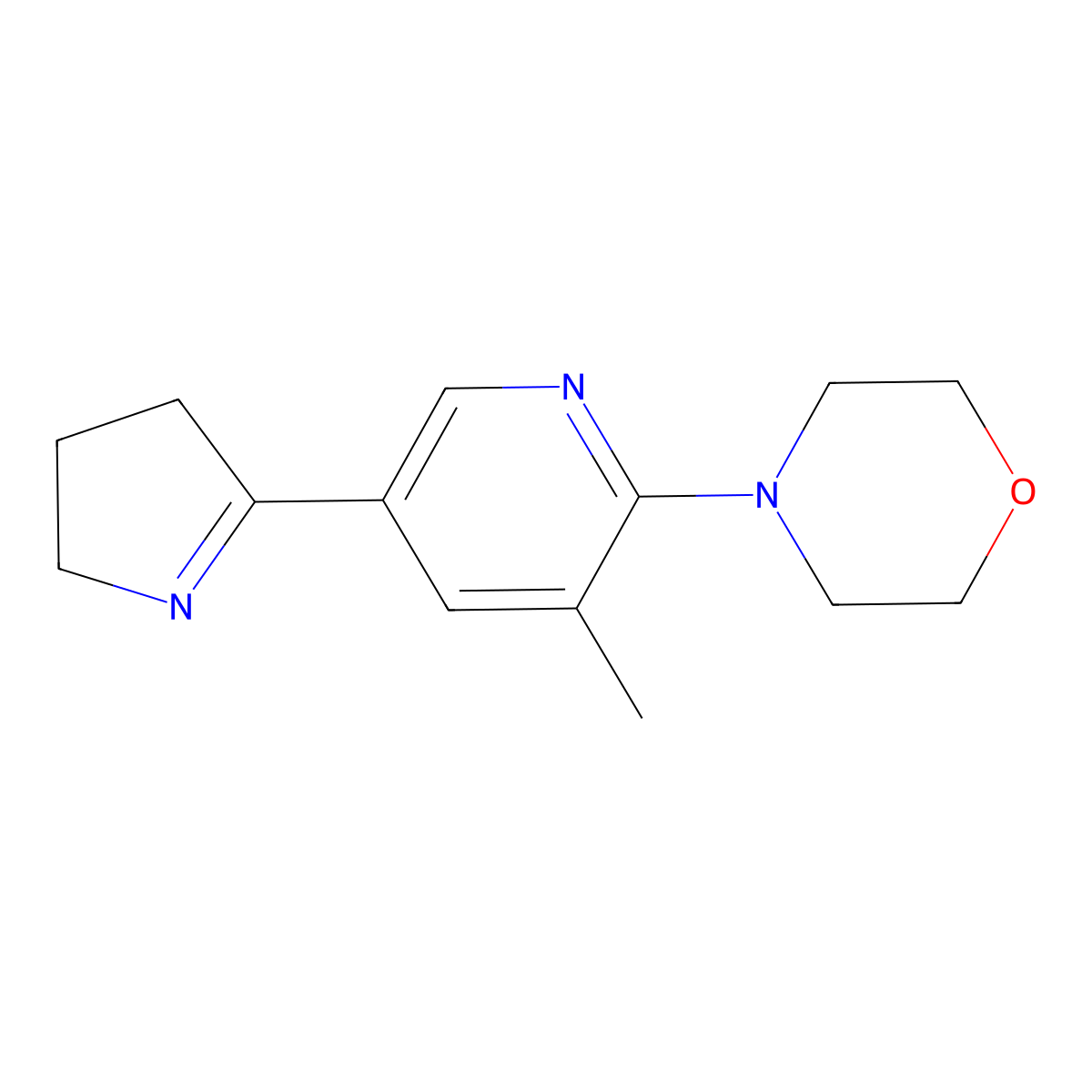4-(5-(3,4-Dihydro-2H-pyrrol-5-yl)-3-methylpyridin-2-yl)morpholine molecular structure, CAS 1352540-29-4