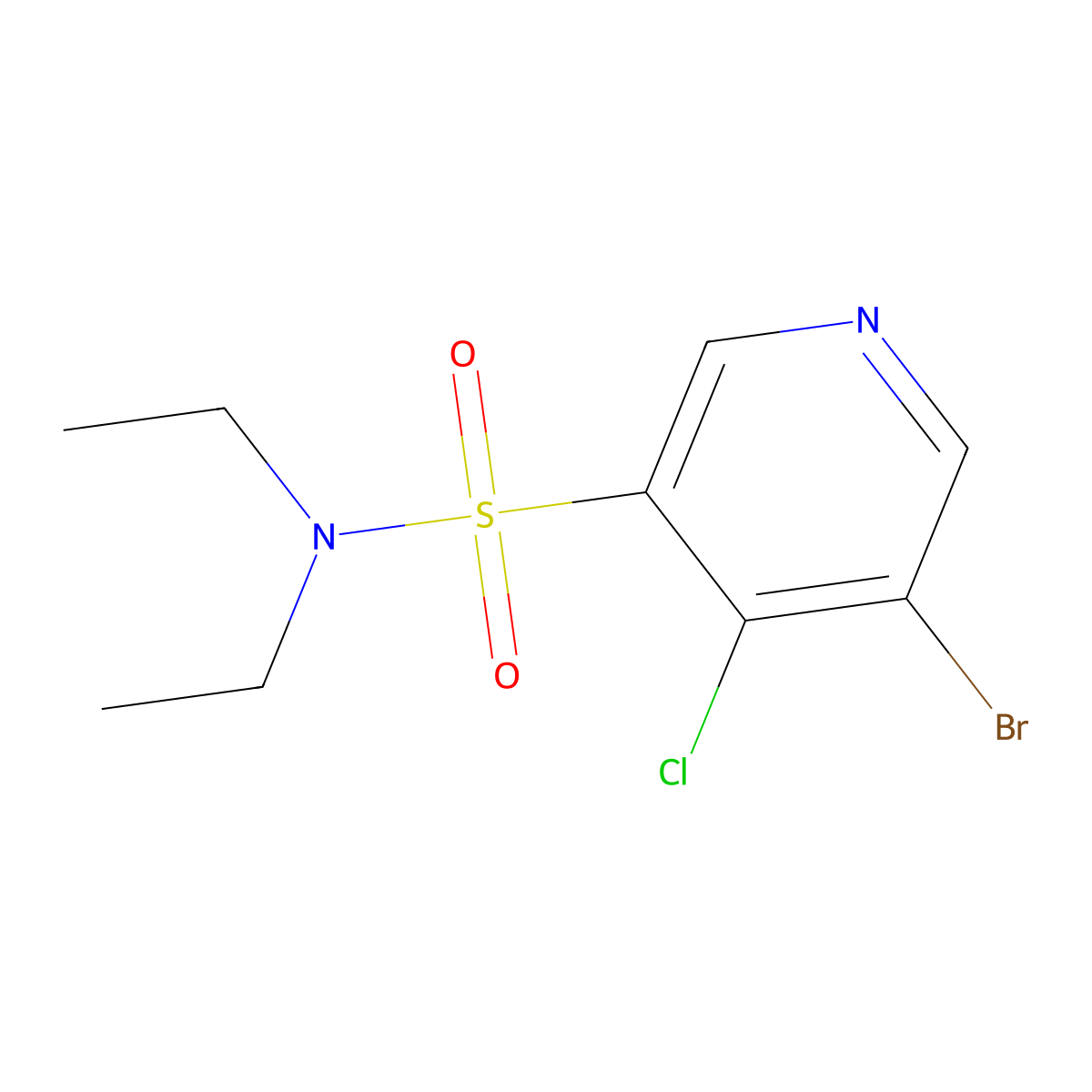5-Bromo-4-chloro-N,N-diethylpyridine-3-sulfonamide molecular structure, CAS 1352541-33-3