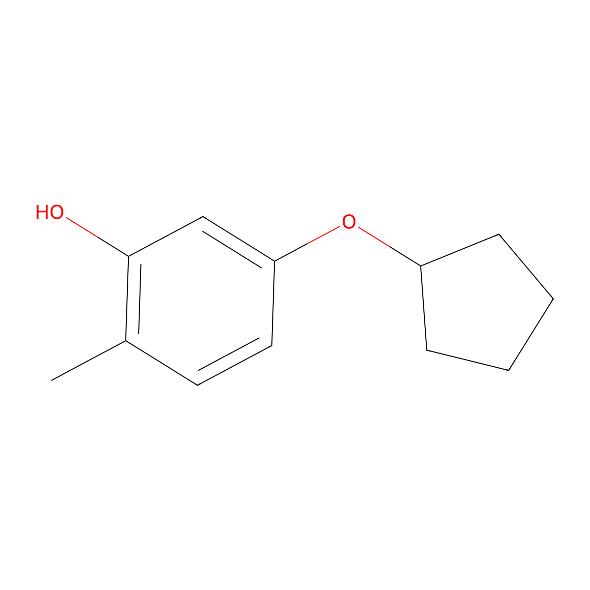 5-(Cyclopentyloxy)-2-methylphenol molecular structure, CAS 1352541-84-4