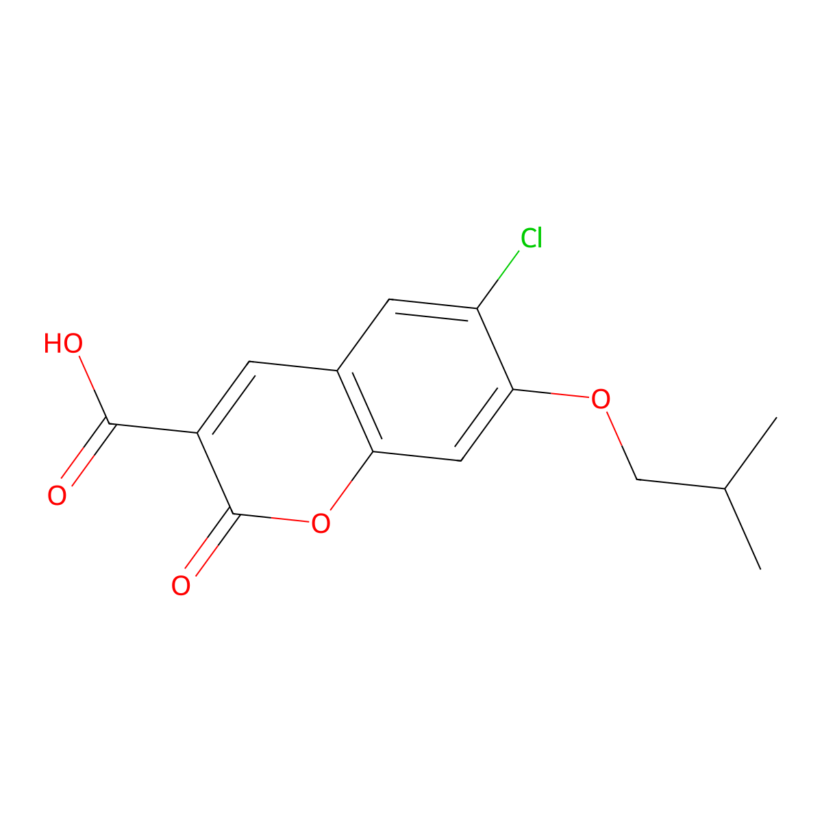 6-Chloro-7-isobutoxy-2-oxo-2H-chromene-3-carboxylic acid molecular structure, CAS 1352542-21-2