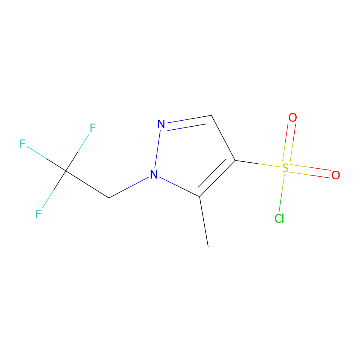 5-Methyl-1-(2,2,2-trifluoroethyl)-1H-pyrazole-4-sulfonyl chloride molecular structure, CAS 1352542-50-7