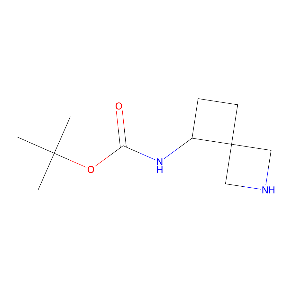 Tert-butyl 2-azaspiro[3.3]heptan-5-ylcarbamate molecular structure, CAS 1352546-72-5