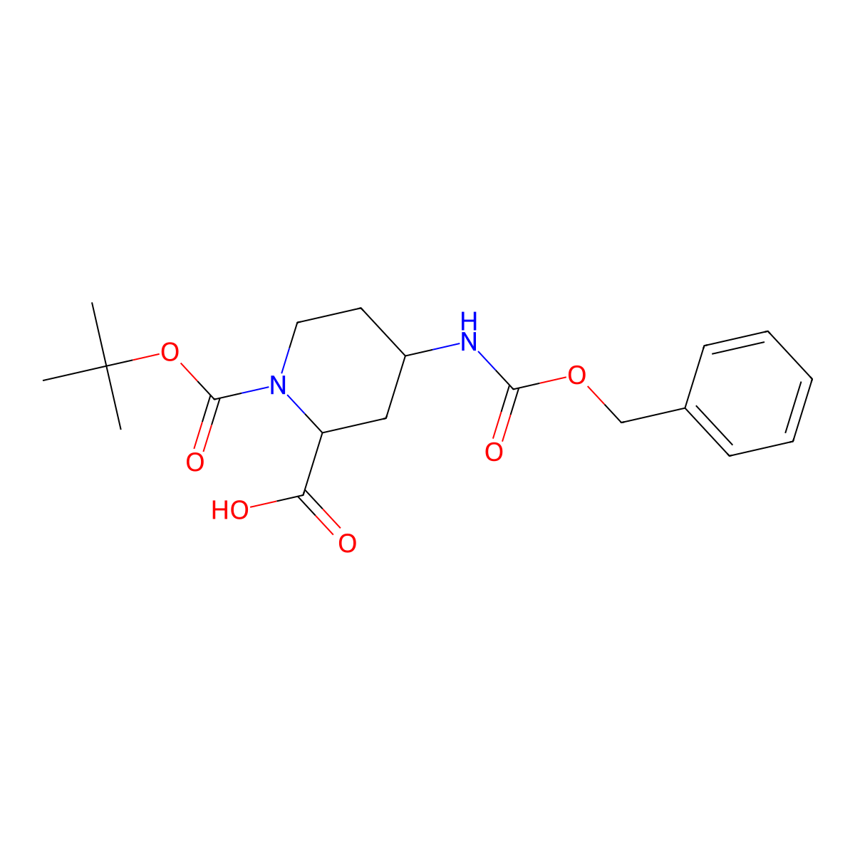 (2R,4R)-4-(Cbz-amino)-1-Boc-piperidine-2-carboxylic Acid molecular structure, CAS 1352568-41-2