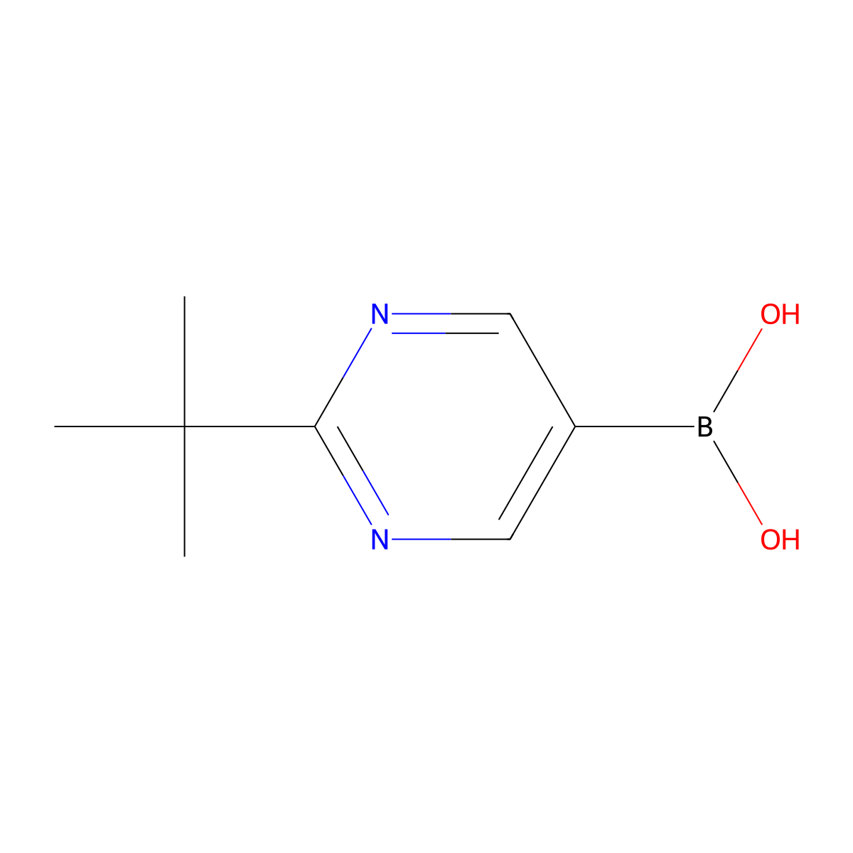 (2-Tert-butylpyrimidin-5-YL)boronic acid molecular structure, CAS 1352570-51-4