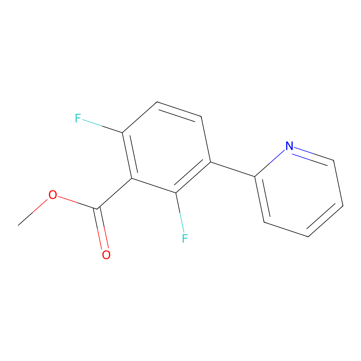 Benzoic acid, 2,6-difluoro-3-(2-pyridinyl)-, methyl ester molecular structure, CAS 1352574-37-8