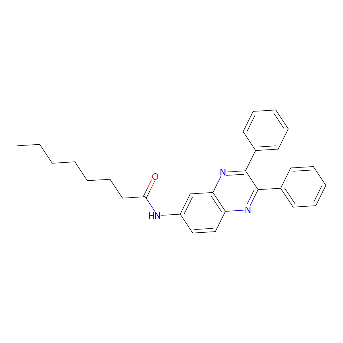 N-(2,3-diphenylquinoxalin-6-yl)octanamide molecular structure, CAS 1352576-02-3