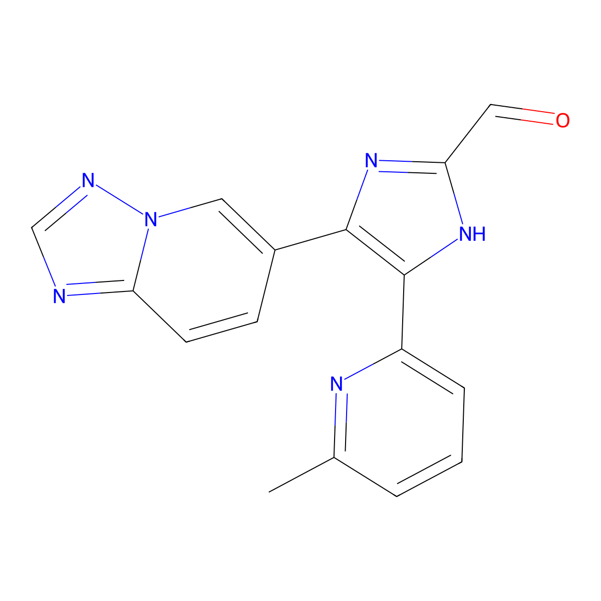 4-([1,2,4]triazolo[1,5-a]pyridin-6-yl)-5-(6-methylpyridin-2-yl)-1H-imidazole-2-carbaldehyde molecular structure, CAS 1352609-91-6