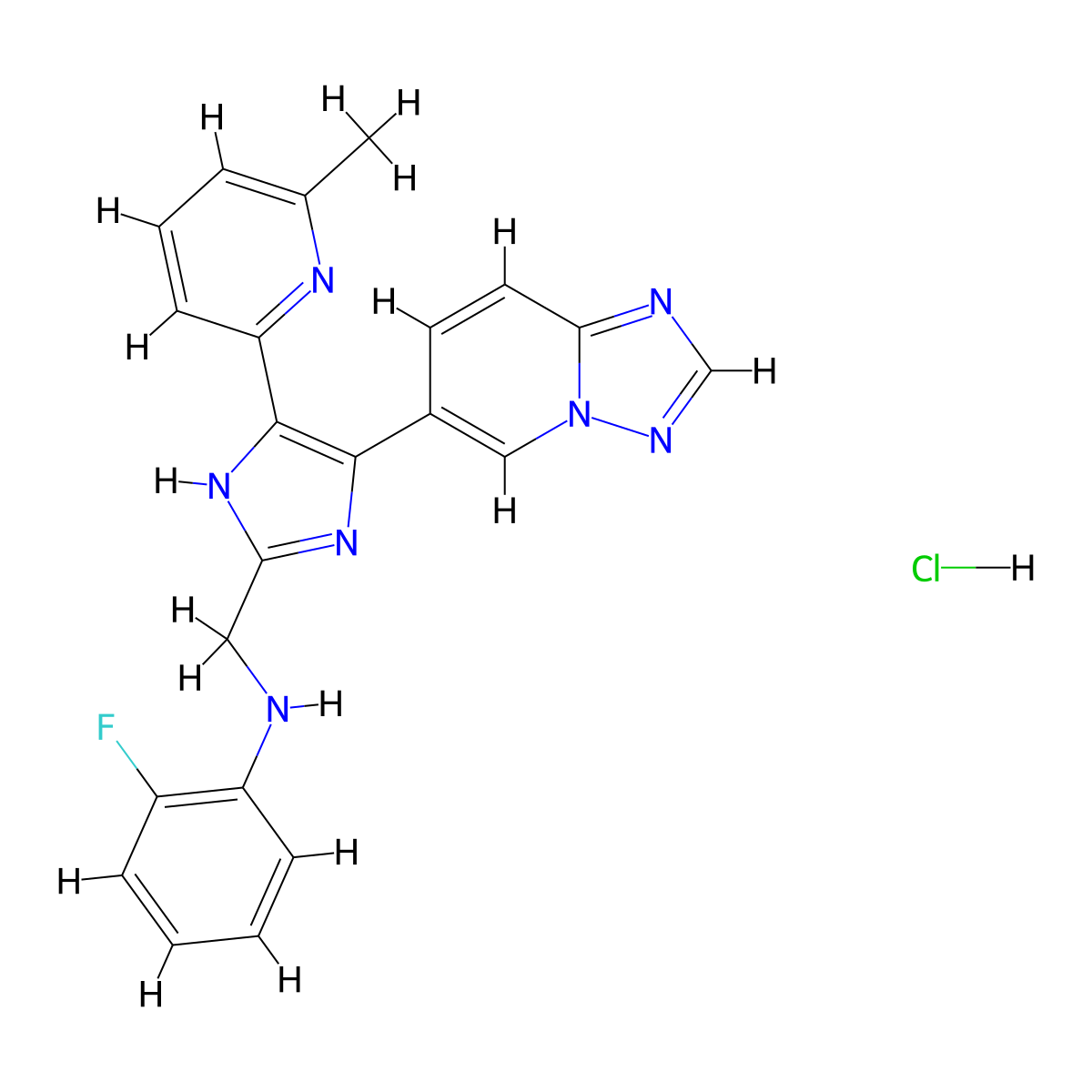 Vactosertib Hydrochloride molecular structure, CAS 1352610-25-3