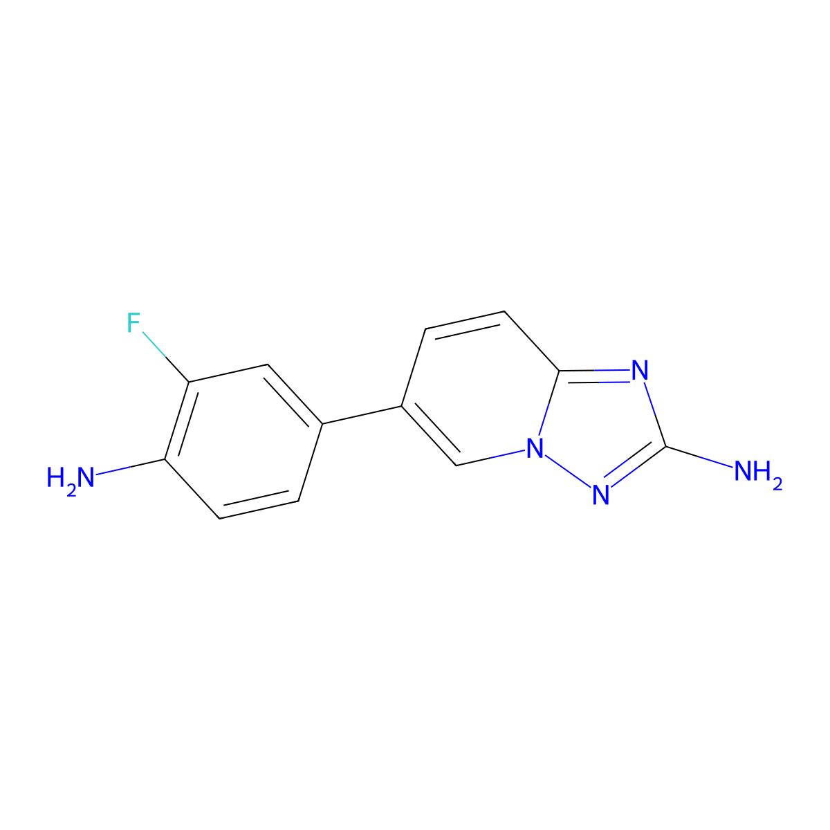 6-(4-Amino-3-fluorophenyl)[1,2,4]triazolo[1,5-a]pyridin-2-amine molecular structure, CAS 1352620-74-6
