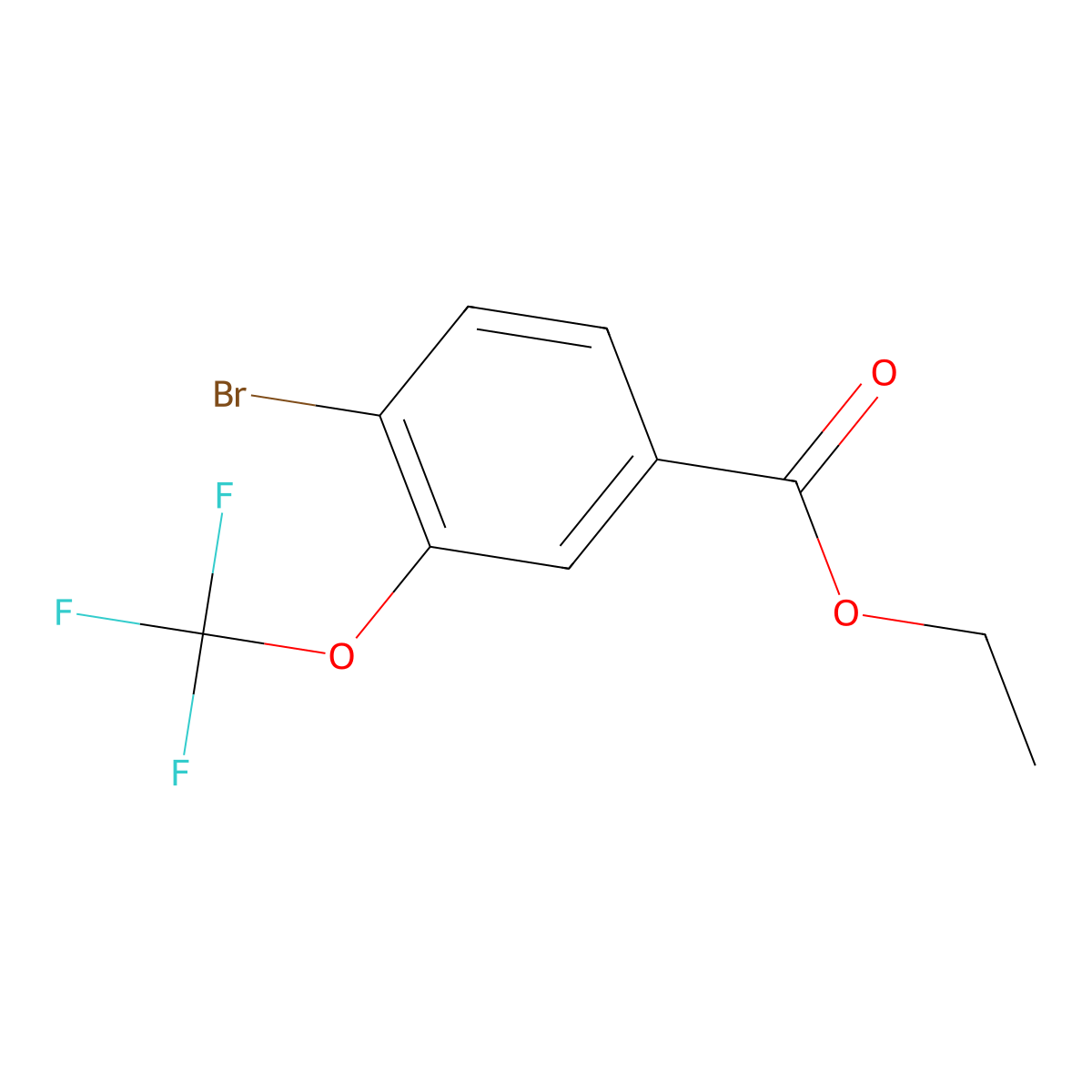 Ethyl 4-bromo-3-(trifluoromethoxy)benzoate molecular structure, CAS 1352621-29-4