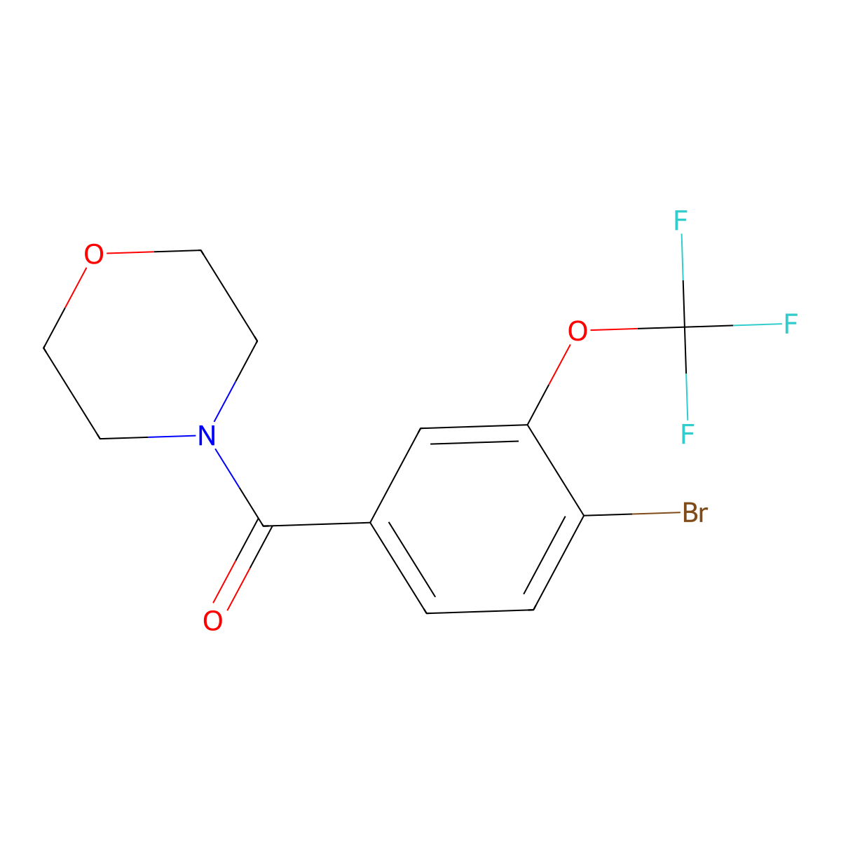 (4-Bromo-3-(trifluoromethoxy)phenyl)(morpholino)methanone molecular structure, CAS 1352621-30-7