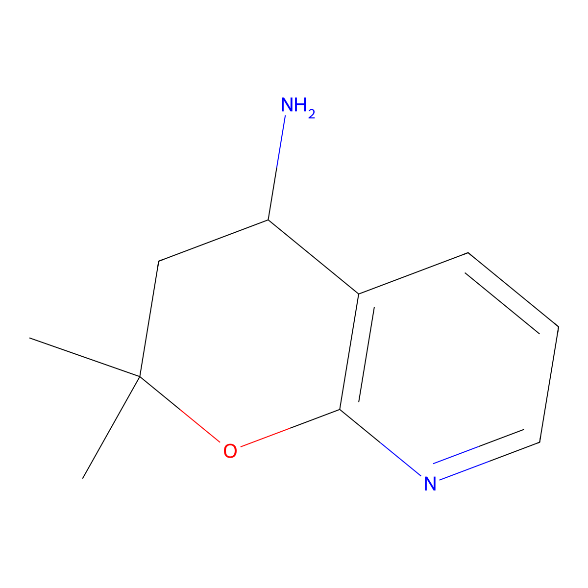 2,2-Dimethyl-3,4-dihydro-2H-pyrano[2,3-b]pyridin-4-amine molecular structure, CAS 1352624-33-9