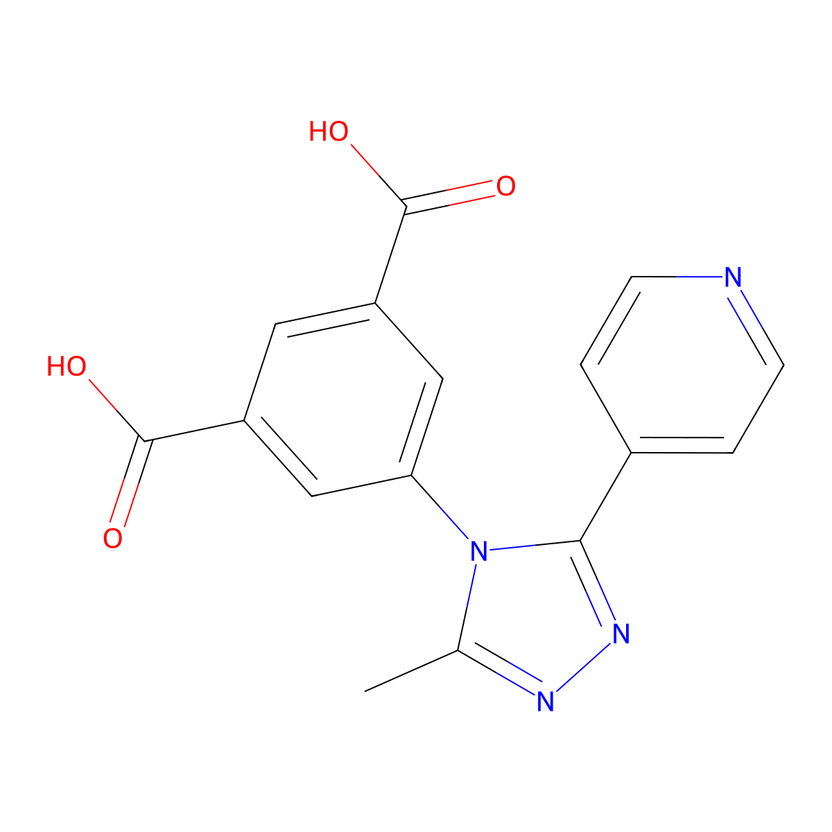 5-(3-Methyl-5-(pyridin-4-yl)-4H-1,2,4-triazol-4-yl)isophthalic acid molecular structure, CAS 1352638-29-9