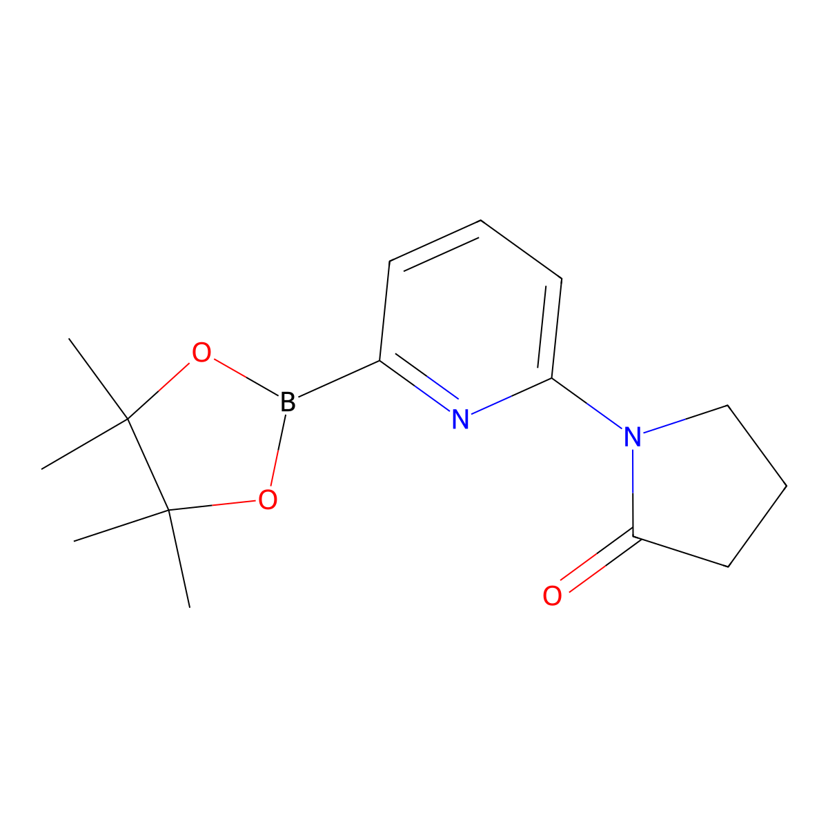 1-(6-(4,4,5,5-Tetramethyl-1,3,2-dioxaborolan-2-yl)pyridin-2-yl)pyrrolidin-2-one molecular structure, CAS 1352645-48-7
