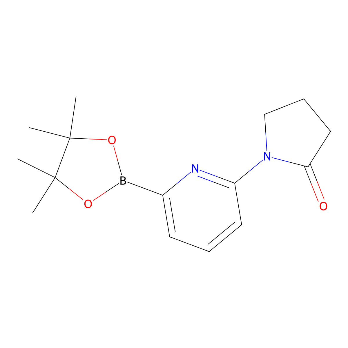 1-(6-(4,4,5,5-Tetramethyl-1,3,2-dioxaborolan-2-yl)pyridin-2-yl)pyrrolidin-2-one molecular structure, CAS 1352645-48-7