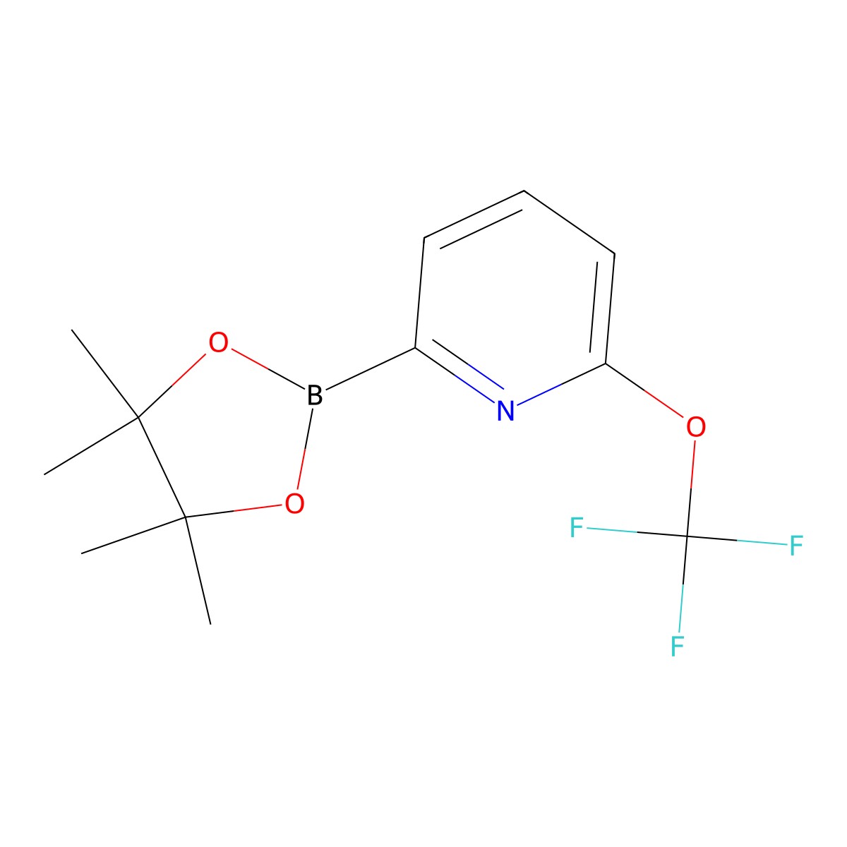 2-(4,4,5,5-Tetramethyl-1,3,2-dioxaborolan-2-yl)-6-(trifluoromethoxy)pyridine molecular structure, CAS 1352645-88-5