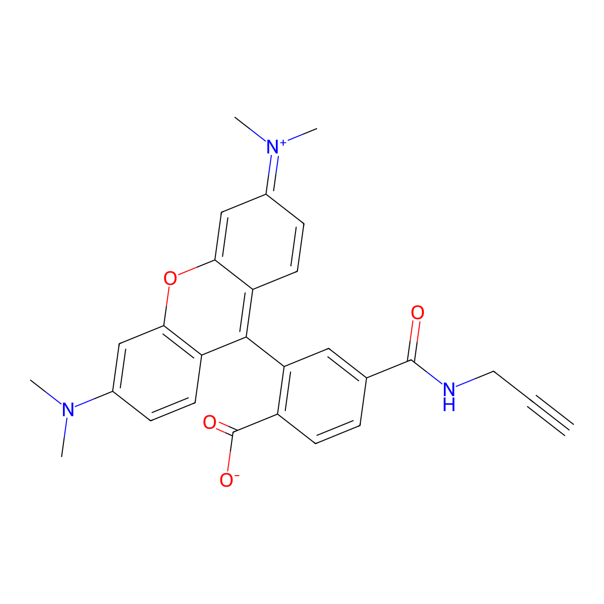 TAMRA alkyne, 6-isomer molecular structure, CAS 1352649-44-5