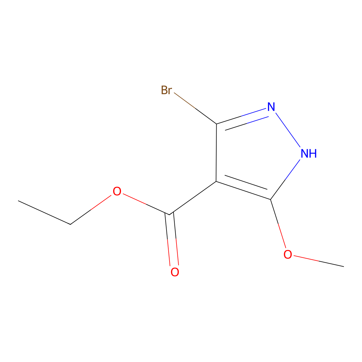 3-Bromo-5-methoxy-1h-pyrazole-4-carboxylic acid ethyl ester molecular structure, CAS 1352650-45-3