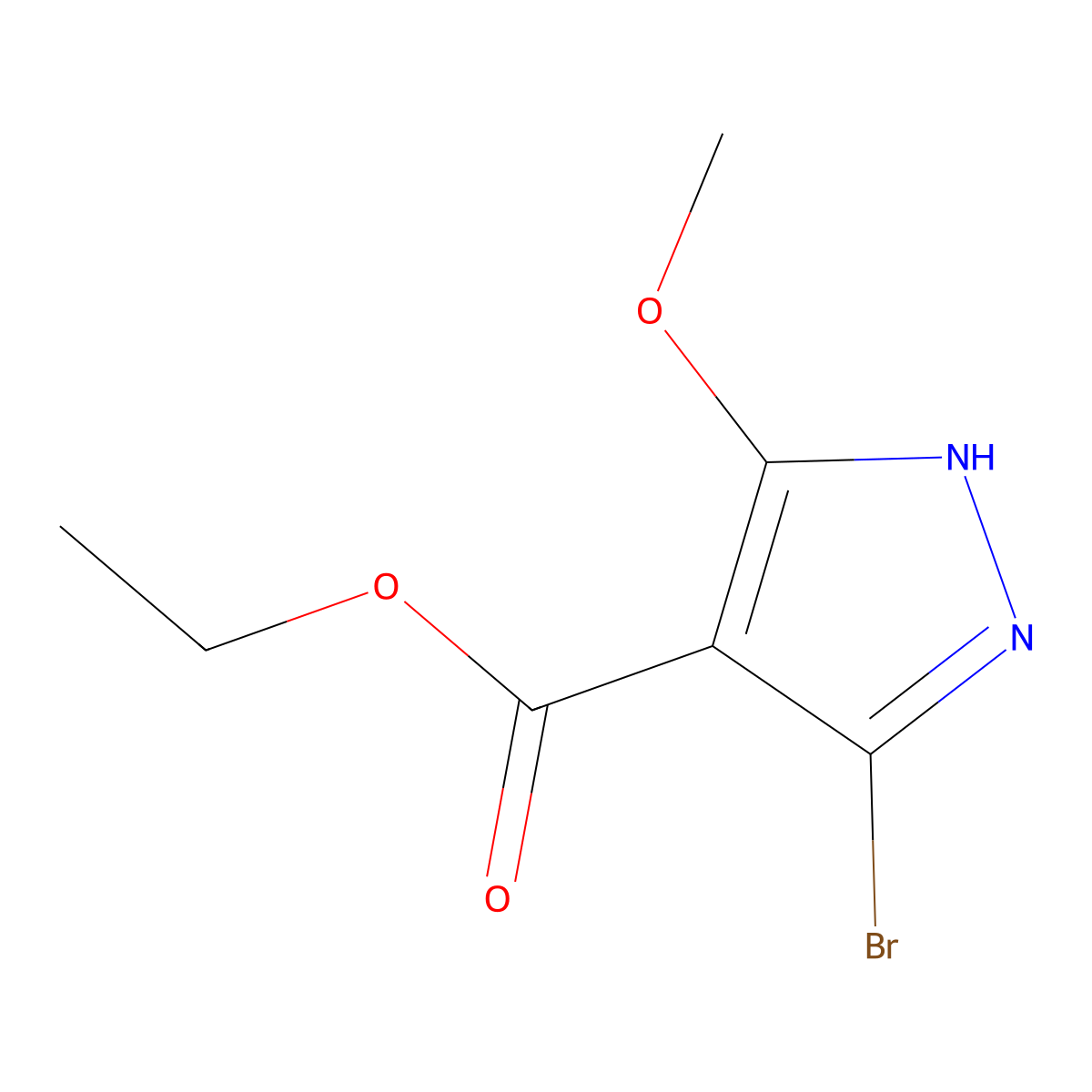3-Bromo-5-methoxy-1h-pyrazole-4-carboxylic acid ethyl ester molecular structure, CAS 1352650-45-3