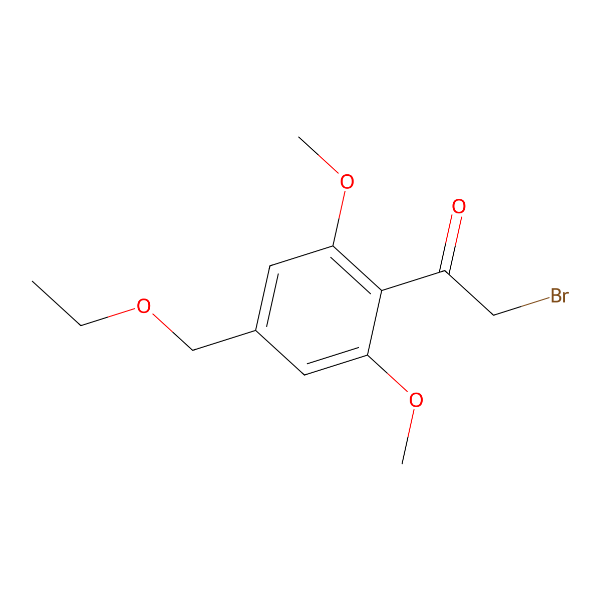 2-Bromo-1-(4-ethoxymethyl-2,6-dimethoxy-phenyl)-ethanone molecular structure, CAS 1352650-51-1