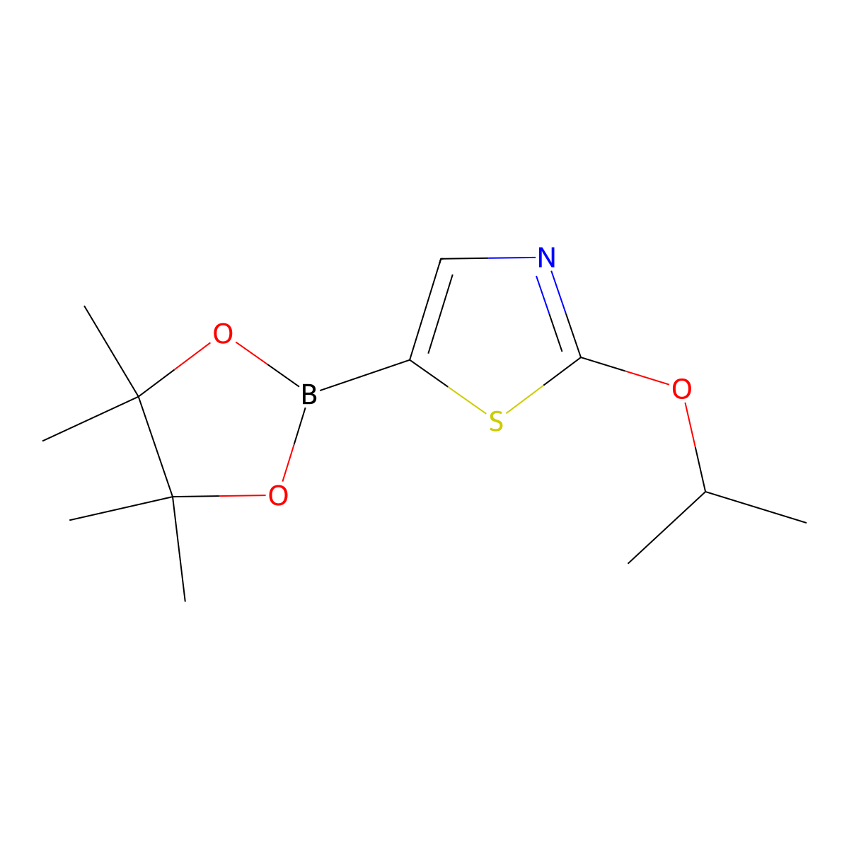 2-Isopropoxy-1,3-thiazole-5-boronic acid, pinacol ester molecular structure, CAS 1352652-22-2