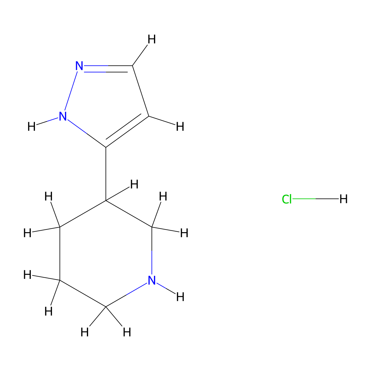 3-(1H-Pyrazol-3-YL)piperidine hydrochloride molecular structure, CAS 1352655-17-4