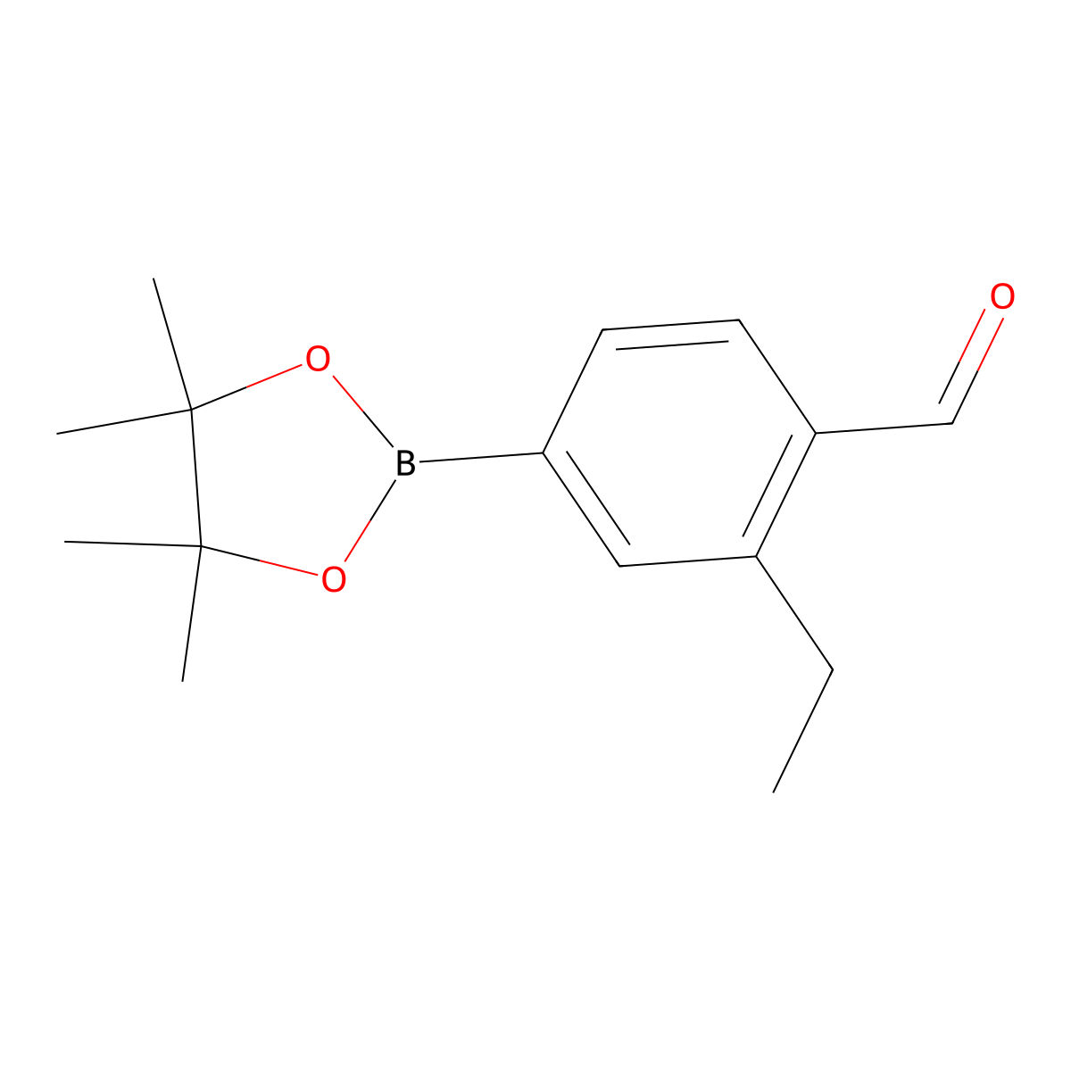 3-Ethyl-4-formylphenylboronic acid pinacol ester molecular structure, CAS 1352656-54-2