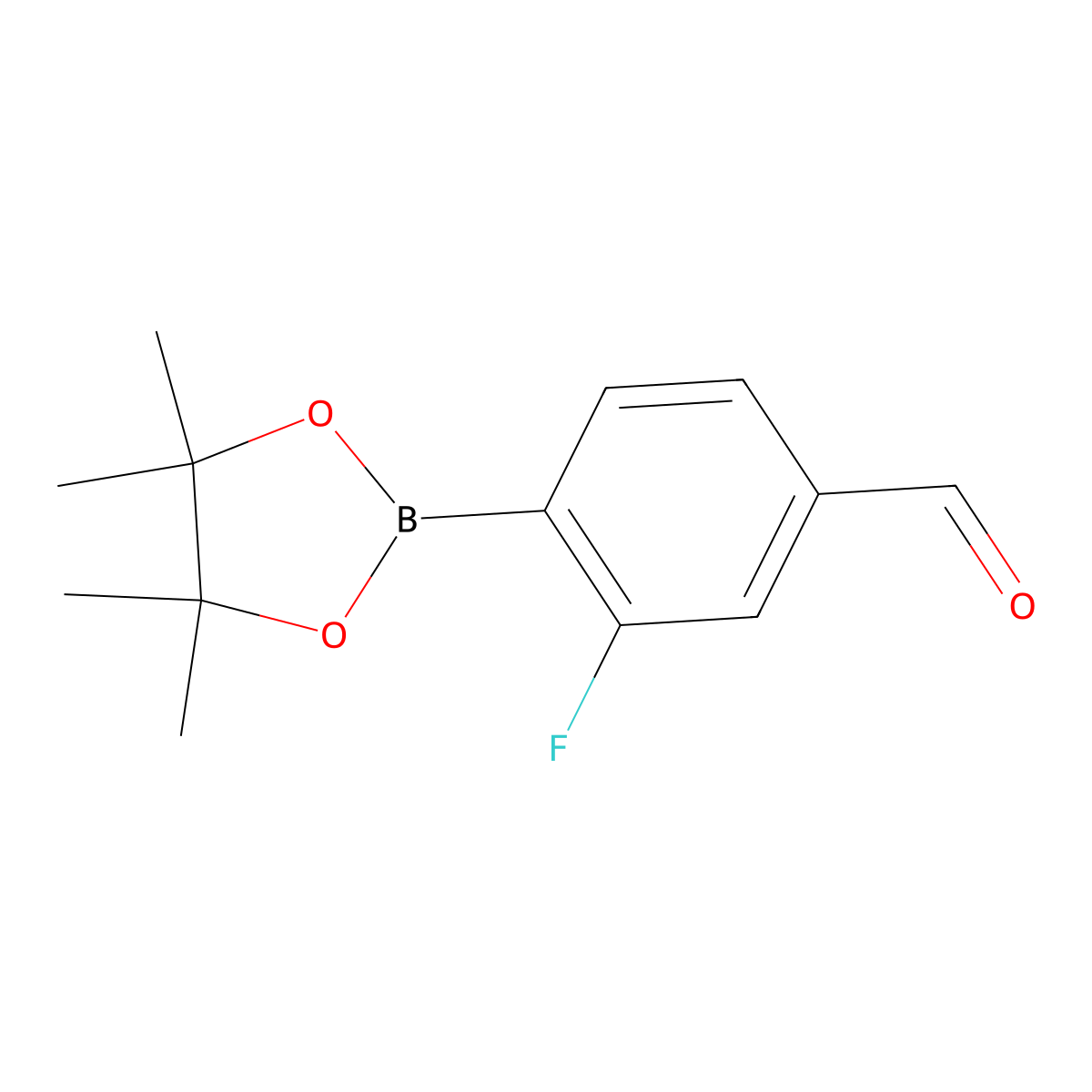 3-Fluoro-4-(4,4,5,5-tetramethyl-1,3,2-dioxaborolan-2-yl)benzaldehyde molecular structure, CAS 1352657-25-0