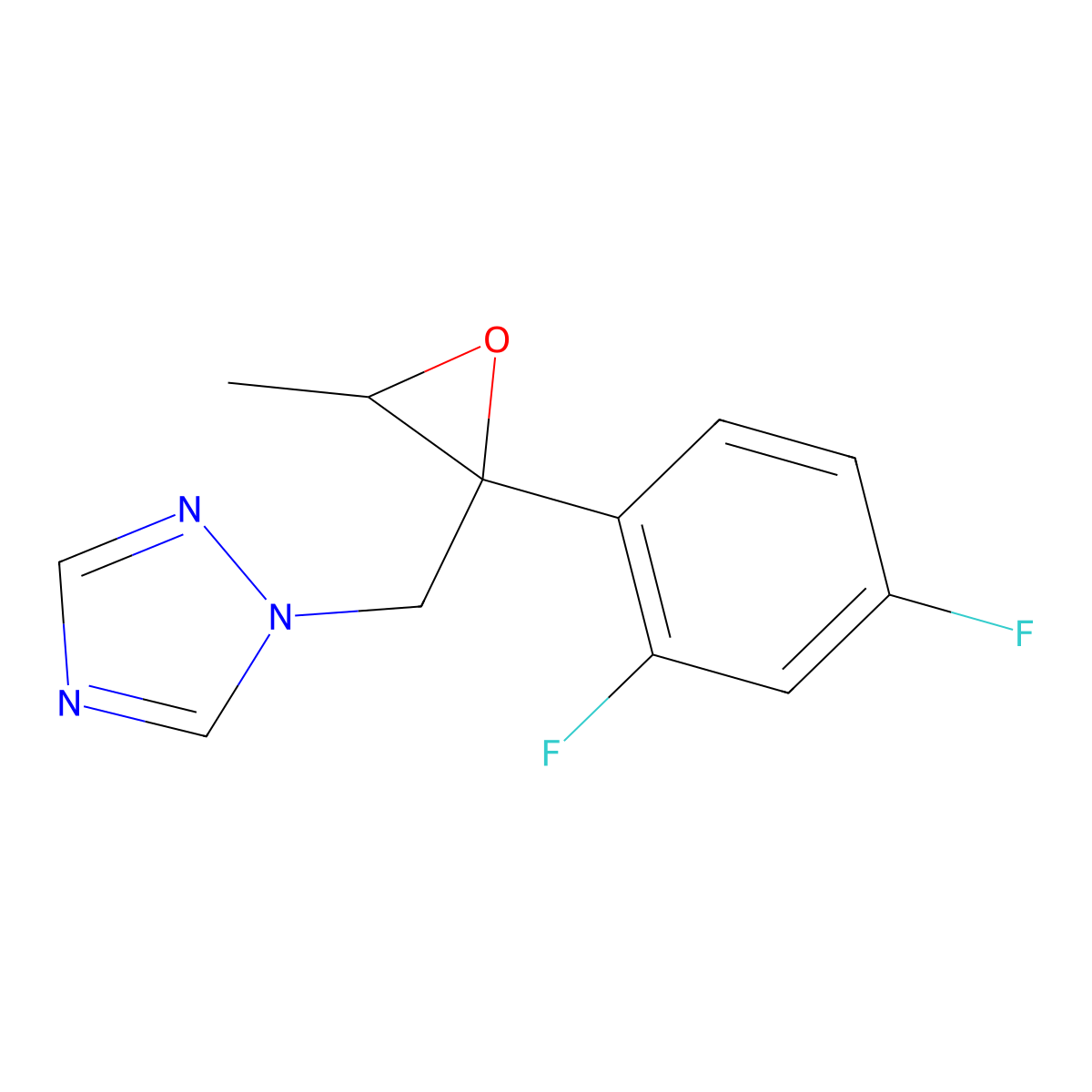 1-(((2R,3R)-2-(2,4-difluorophenyl)-3-methyloxiran-2-yl)methyl)-1H-1,2,4-triazole molecular structure, CAS 135270-13-2