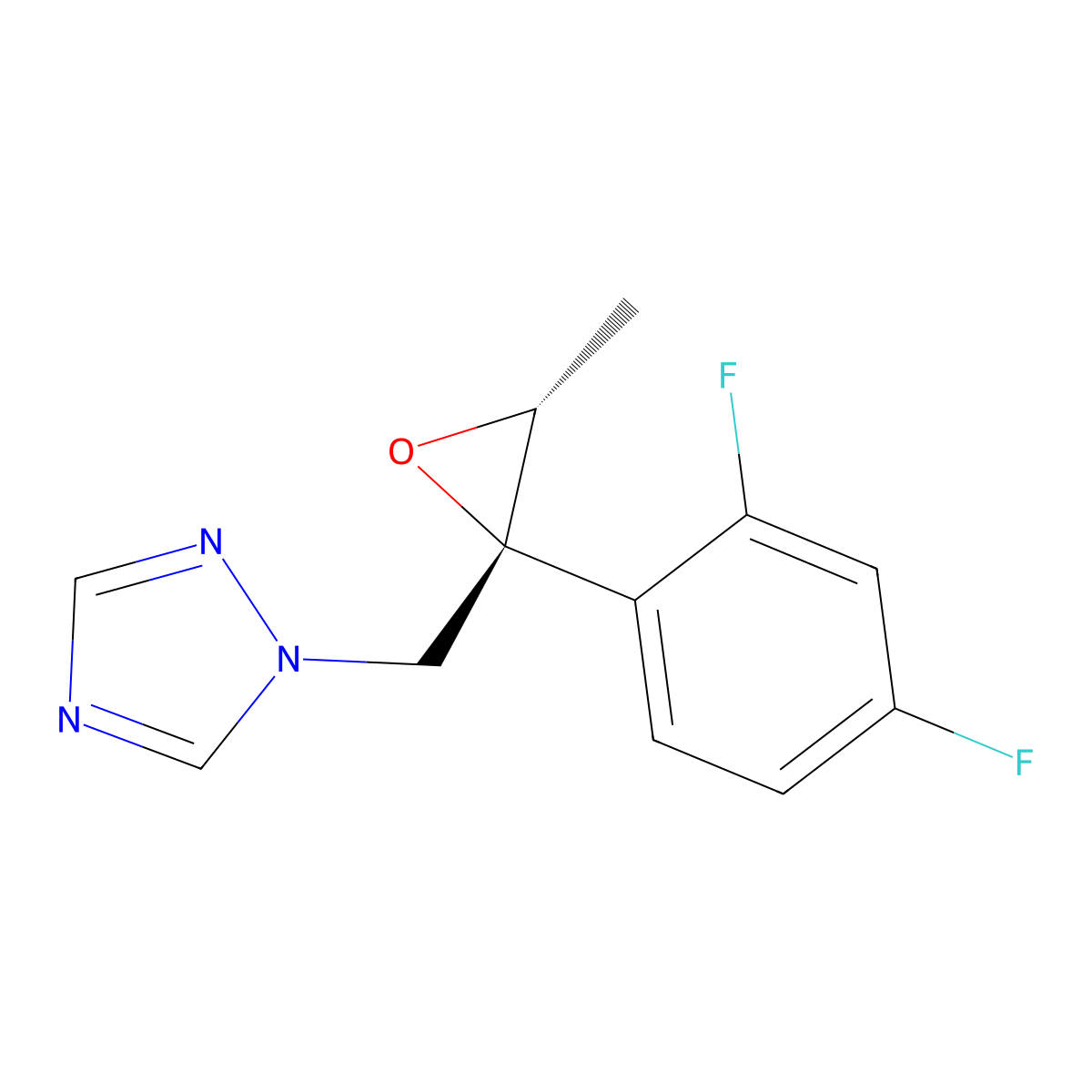 1-(((2R,3R)-2-(2,4-difluorophenyl)-3-methyloxiran-2-yl)methyl)-1H-1,2,4-triazole molecular structure, CAS 135270-13-2