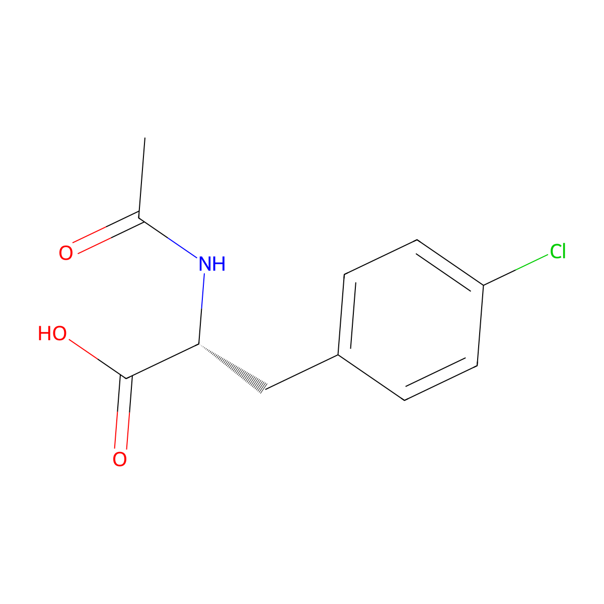 N-Acetyl fenclonine, (R)- molecular structure, CAS 135270-40-5