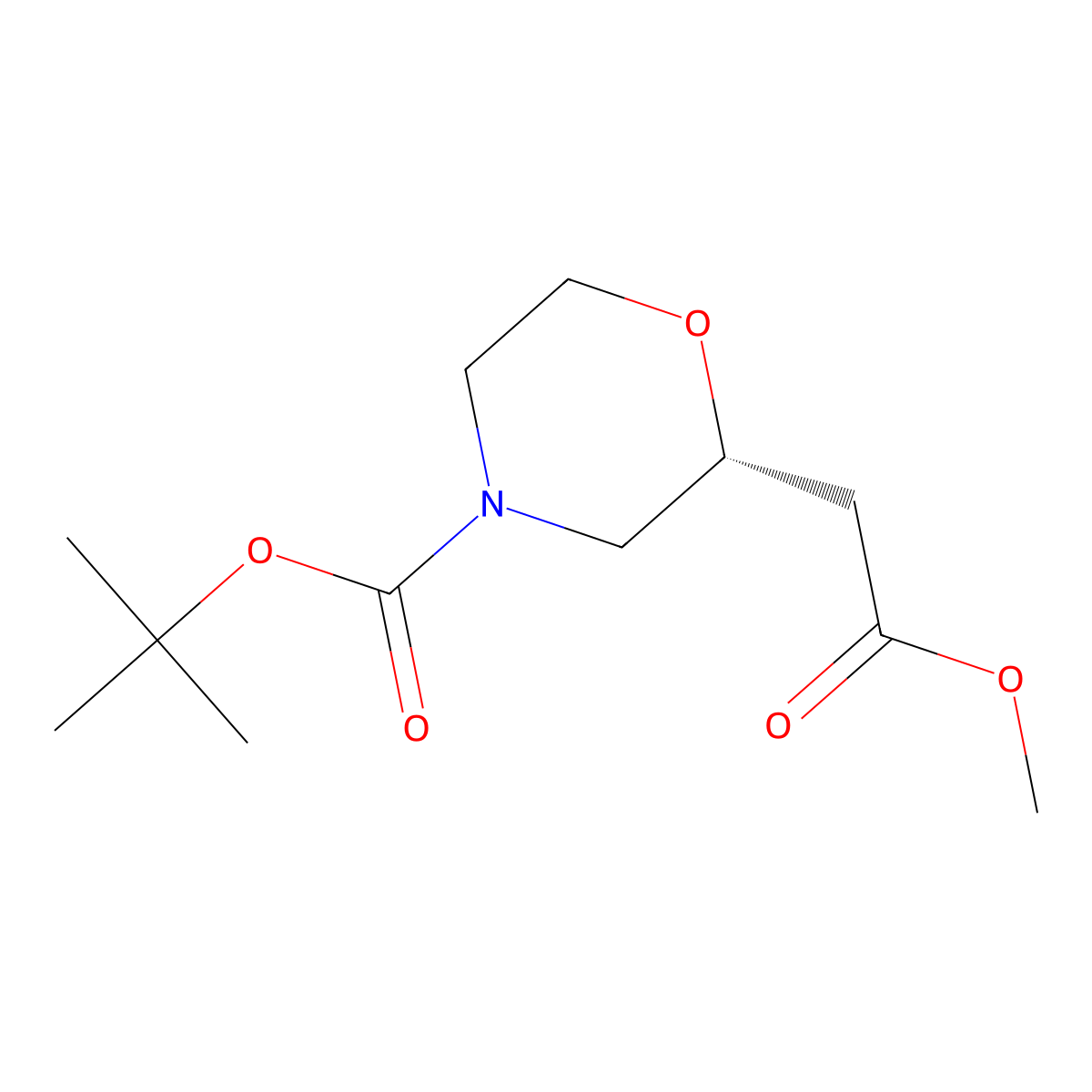 (R)-Tert-Butyl 2-((methoxycarbonyl)methyl)morpholine-4-carboxylate molecular structure, CAS 1352709-53-5