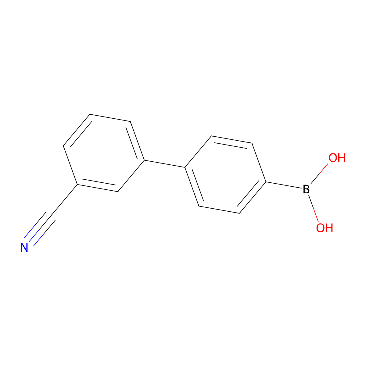 (3'-Cyano-[1,1'-biphenyl]-4-yl)boronic acid molecular structure, CAS 1352715-67-3