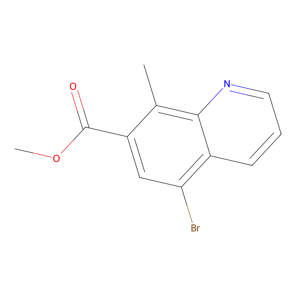 Methyl 5-bromo-8-methylquinoline-7-carboxylate molecular structure, CAS 1352717-47-5