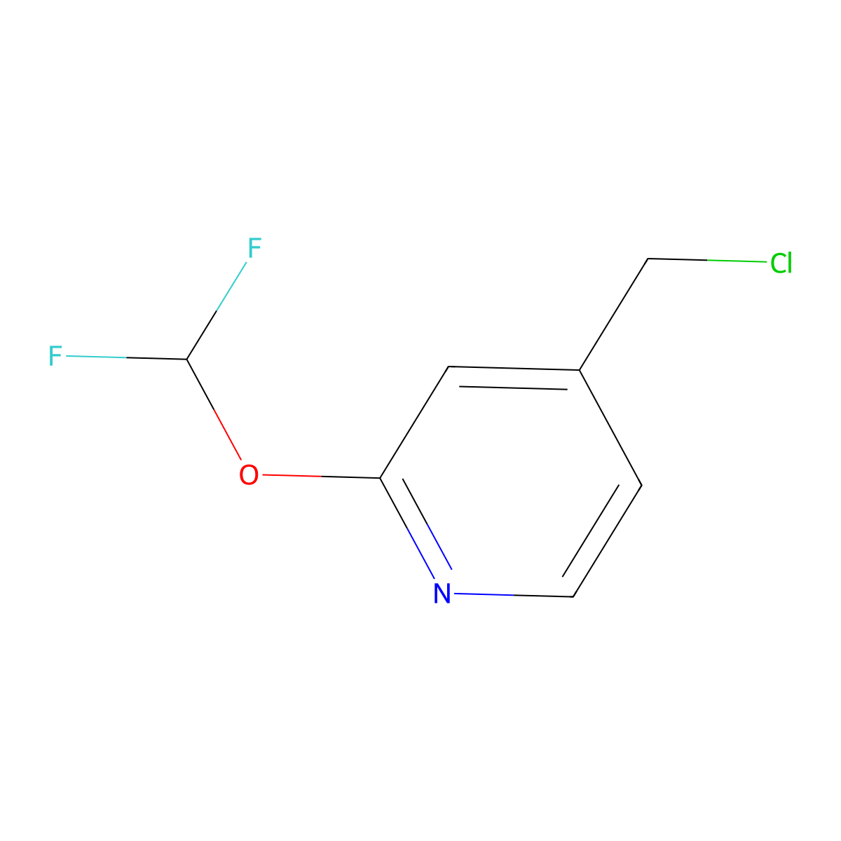 4-(Chloromethyl)-2-(difluoromethoxy)pyridine molecular structure, CAS 1352717-52-2