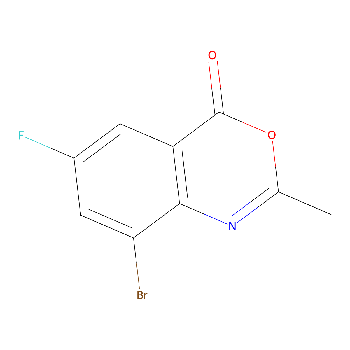 8-Bromo-6-fluoro-2-methyl-4H-benzo[d][1,3]oxazin-4-one molecular structure, CAS 1352717-90-8