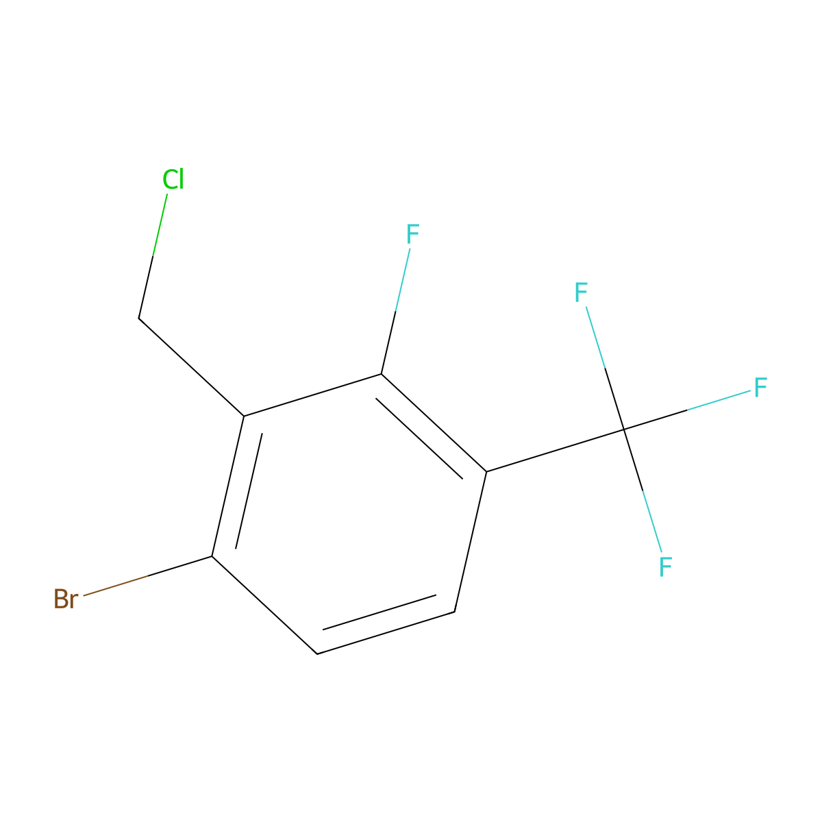 1-Bromo-2-(chloromethyl)-3-fluoro-4-(trifluoromethyl)benzene molecular structure, CAS 1352718-50-3