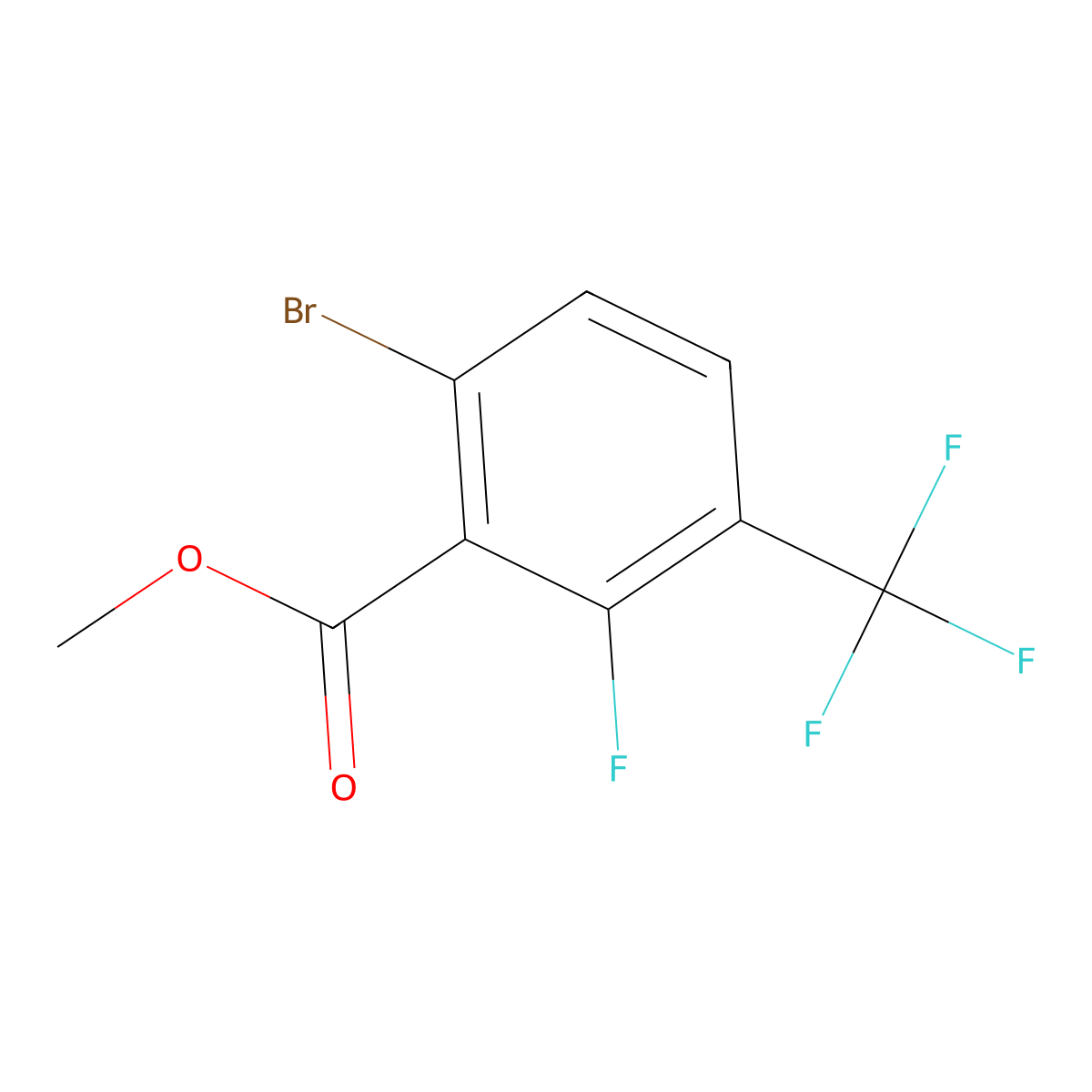 Methyl 6-bromo-2-fluoro-3-(trifluoromethyl)benzoate molecular structure, CAS 1352718-55-8