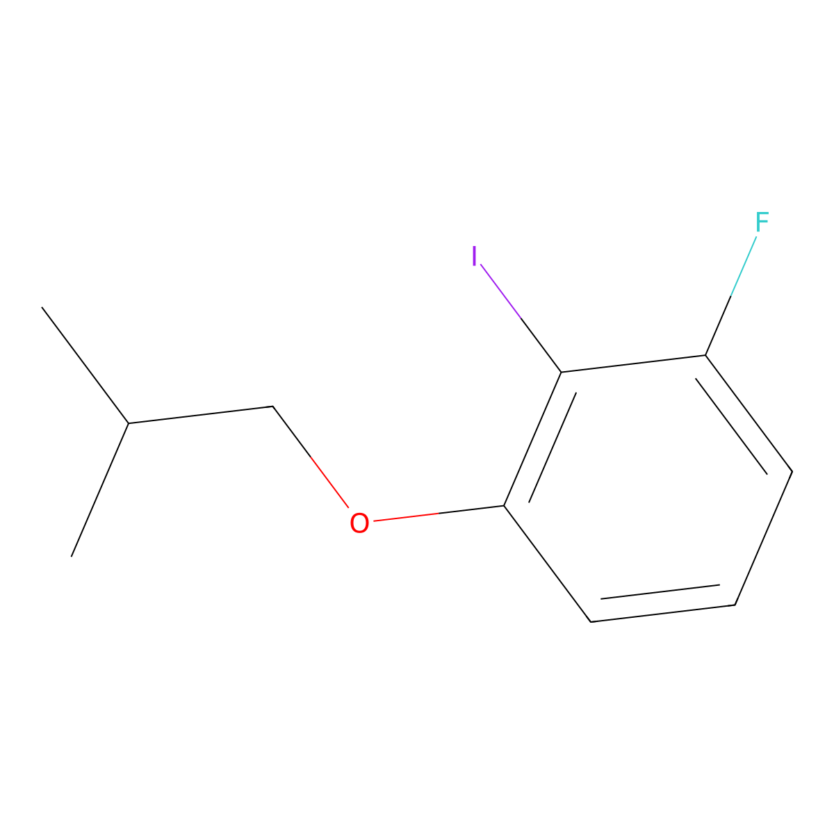 Benzene, 1-fluoro-2-iodo-3-(2-methylpropoxy)- molecular structure, CAS 1352718-56-9