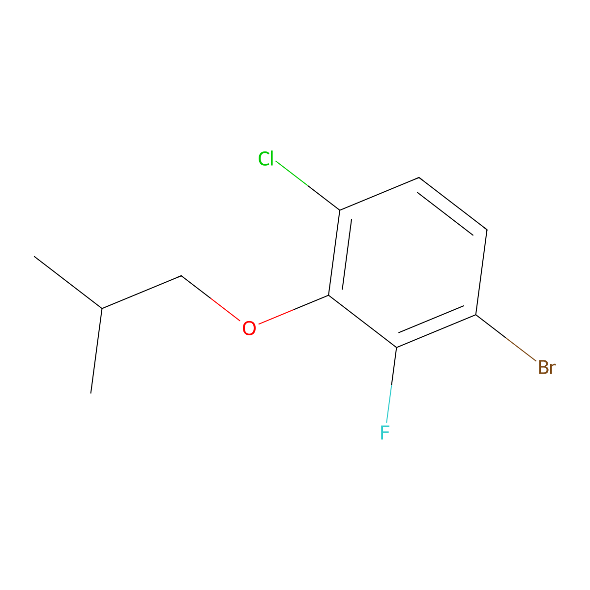 1-Bromo-4-chloro-2-fluoro-3-isobutoxybenzene molecular structure, CAS 1352718-89-8