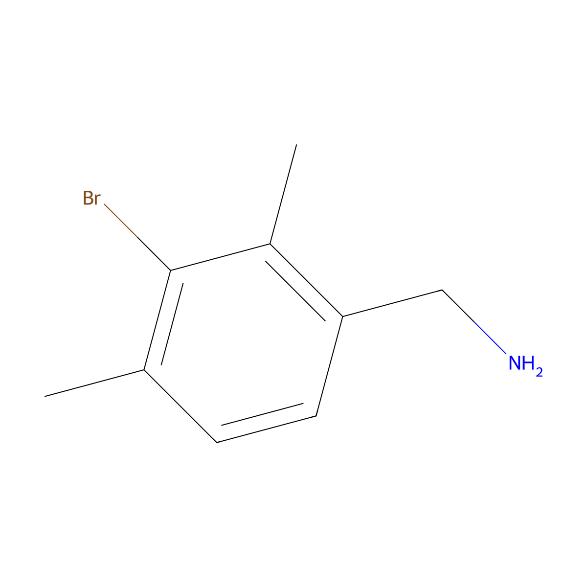 (3-Bromo-2,4-dimethylphenyl)methanamine molecular structure, CAS 1352719-25-5